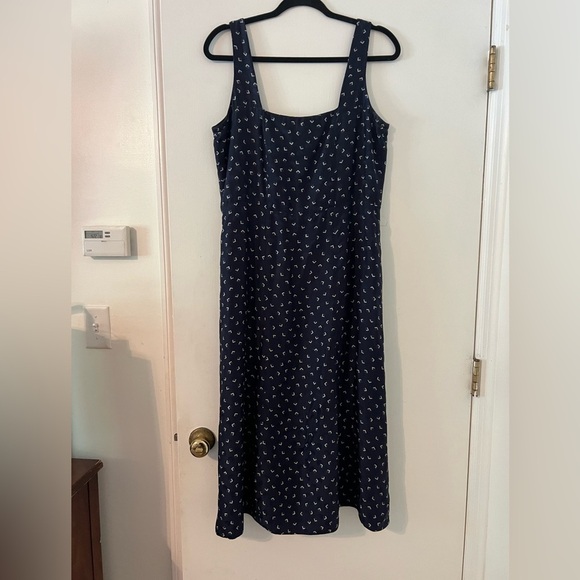 Vintage Ralph Lauren Blue Sleeveless Square Neck Sundress size 12 (J126) - Picture 1 of 13